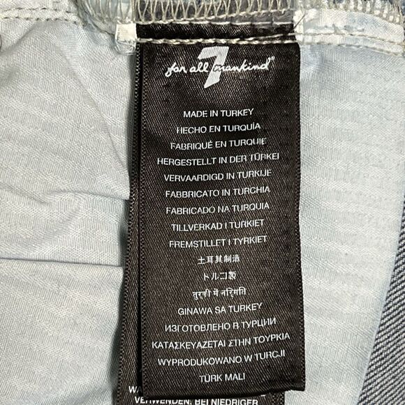 7 For All Mankind Luxe Vintage Ultra High Rise Slim Kick Jeans 25 Button Fly - Picture 14 of 17